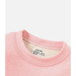 Little Surprise Box Kids Pink Solid Full Sleeves T-Shirt with Pants image 3