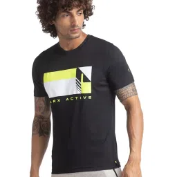 Parx Black Regular Fit Printed T-Shirt image 3