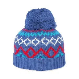 Pantaloons Junior Navy Printed Bobble Hat image 3
