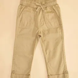Pantaloons Baby Kids Beige Cotton Regular Fit Trousers image 3