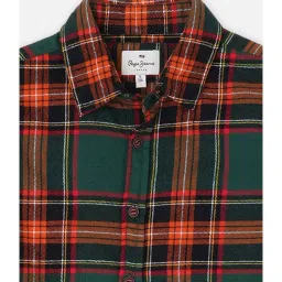 Pepe Jeans Kids Dark Green Checks Shirt image 3