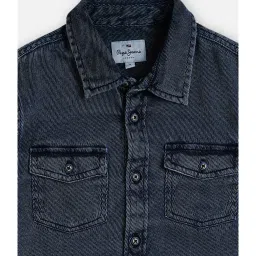 Pepe Jeans Kids Blue Solid Shirt image 3