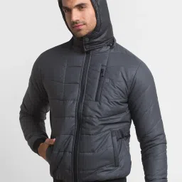 Being Human Grey Regular Fit Hooded Jacket image 3
