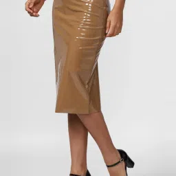 Forever 21 Solid Midi Skirt image 3