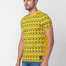 Being Human Mustard Regular Fit Printed Crew T-Shirt image 3