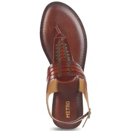 Metro Women's Tan Back Strap Sandals image 3