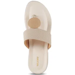 Walkway Women's Beige Thong Sandals image 3