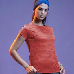 Lyra Red Self Pattern Sports T-Shirt image 3