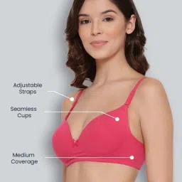 Lyra Fuchsia Cotton Seamless Bra image 3