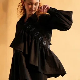 House of Manaa Black Layered Shirt image 3