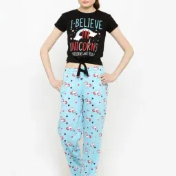 Slumber Jill Multicolor Printed Top With Pyjamas-picture-11
