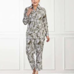 Nino Bambino Olive Printed Shirt With Pants-picture-8