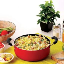 Nirlon Red Aluminium Non-Stick Casserole with Bakelite Handle-picture-28