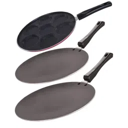 Nirlon Red Aluminium Non-Stick Coating Cookware Set of 3-picture-37