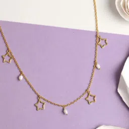 Clara 92.5 Sterling Silver Star & Pearl Necklace for Women-image-38