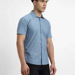 Forever 21 Blue Cotton Regular Fit Printed Shirt image 3