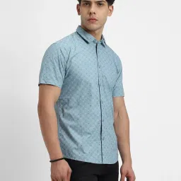 Forever 21 Blue Cotton Regular Fit Printed Shirt image 3