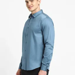 Forever 21 Blue Cotton Regular Fit Printed Shirt image 3