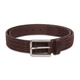 BELWABA Brown Striped Casual Belt for Men-picture-24