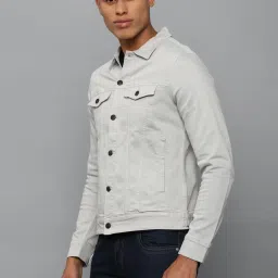 Allen Solly Jeans Grey Cotton Regular Fit Denim Jacket image 3