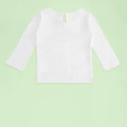 Pantaloons Baby Kids White & Maroon Cotton Printed Full Sleeves Top Set image 3