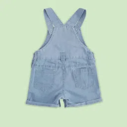 Pantaloons Baby Kids Peach & Blue Cotton Printed Dungaree Set image 3