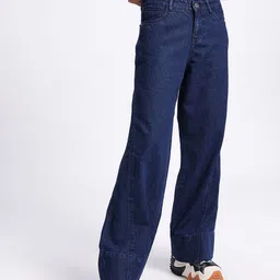 DressBerry Women Loose & Lively Panelled Straight Fit Jeans-image-22