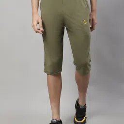 Vimal Jonney Black & Olive Regular Fit Lounge Capris- Pack of 2 image 3