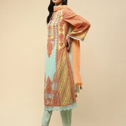 aarke Ritu Kumar Multicolor Printed Kurta With Pant & Dupatta image 3