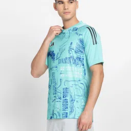 adidas Tiro Mint Green Slim Fit Graphic Print Jersey image 3