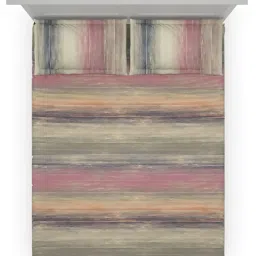 DDecor Abstract Purple 136 TC Cotton King Fitted Bed Sheet With 2 Pillow Covers image 3