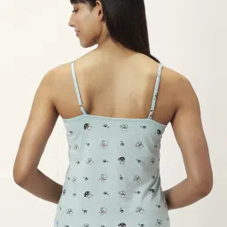 Dreamz by Pantaloons Sage Green & Pink Cotton Printed Camisoles - Pack Of 2 image 3