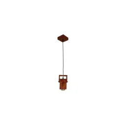 symplify Focal Brown Solid Wood Single Hanging Light image 1