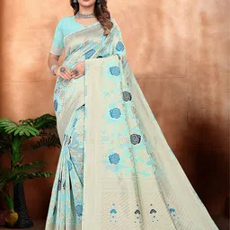 RUDIT CREATION Floral Zari Saree-image-69