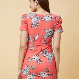 Globus Coral Printed Bodycon Dress image 3