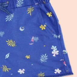 Pantaloons Junior Kids Cobalt Blue Cotton Printed Shorts image 3