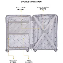Romeing Genoa Silver Polycarbonate Hard Cabin Trolley - 55 cm image 2