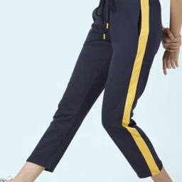 Ajile by Pantaloons Navy Cotton Striped Joggers image 3