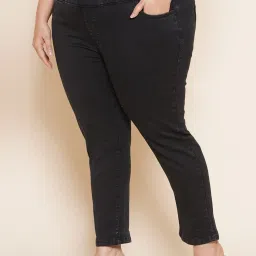 Kiaahvi Plus Size Black Regular Fit Mid Rise Jeans image 3