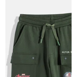 Peter England Boys Olive Printed Pants image 3