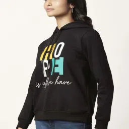 People by Pantaloons Black Cotton Printed Sweatshirt image 3