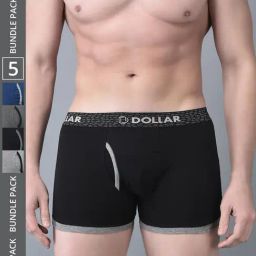 Dollar Bigboss Assorted Cotton Regular Fit Trunks - Pack Of 5-picture-17