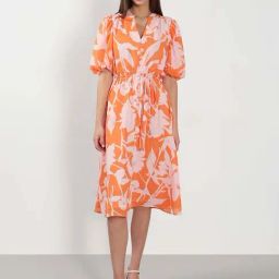 Vero Moda Flame Orange Printed Casual Dress-picture-46