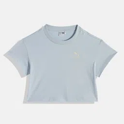 Puma Girls Brand Logo Printed Better Classics Pure Cotton Relaxed Fit Cropped T-shirt-picture-32