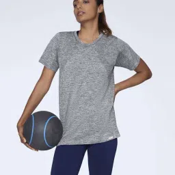 Feier Grey Regular Fit Textured Sports T-Shirt image 5