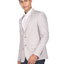 AD by Arvind Grey Regular Fit Notch Lapel Blazer image 3