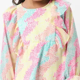 Nauti Nati Girls Multicolor Printed Regular Fit Dress image 5