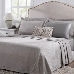 Maspar Acorus Bliss Neutral Cotton 235 TC King Bedsheet Set-image-31