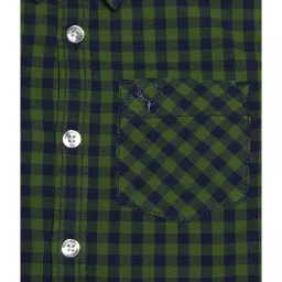 Allen Solly Junior Boys Green & Navy Checks Shirt image 3