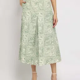 FableStreet White Printed Skirts-image-76